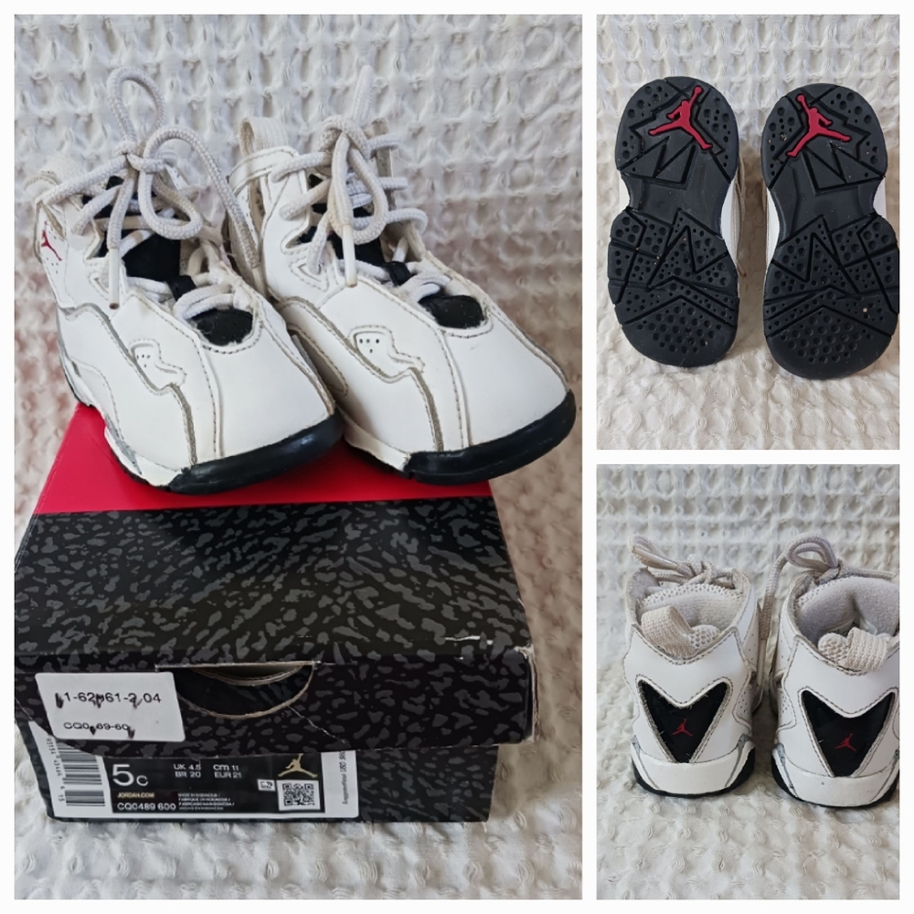 Nike Air Jordan 7 Retro US 5C White Black Toddler Box